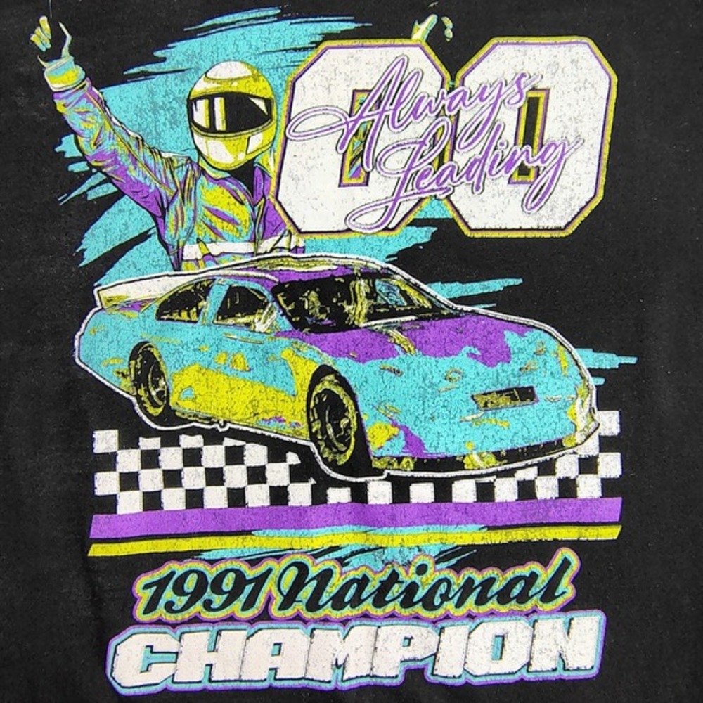 Brisco Brands 1991 National Champion Racing Graphic T Shirt Black Mens‎ Size Lg